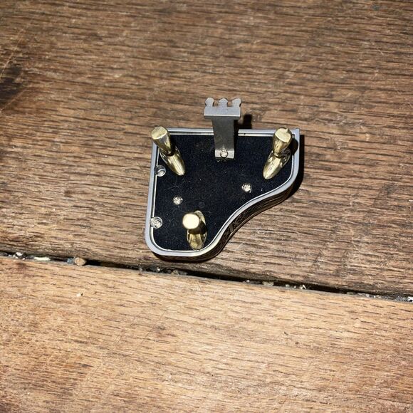 Vintage Platinum Brass Piano Clock-Very Good - Picture 4 of 6